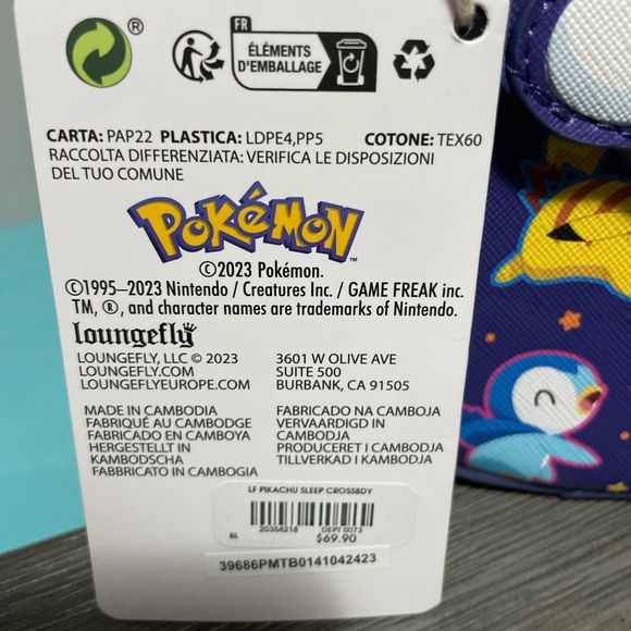 Loungefly Pokemon Sleeping Pikachu and Friends Crossbody - Picture 4 of 7